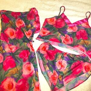 Sexy Floral 3 Piece Pajama Set for Valentine’s Day! Gift for women